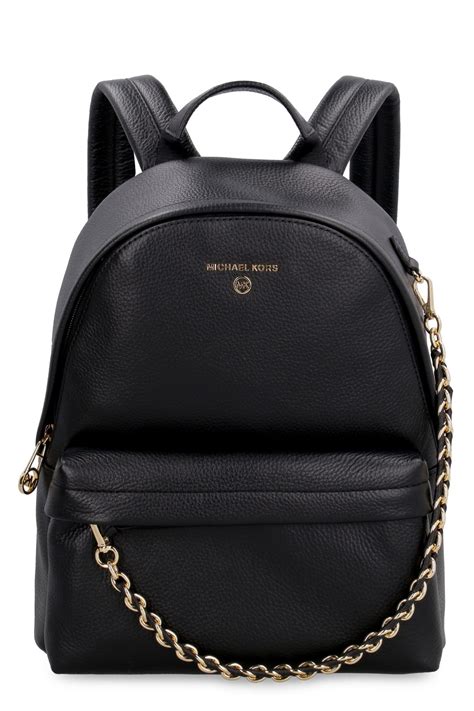 small black leather backpack michael kors|Michael Kors slater backpack.